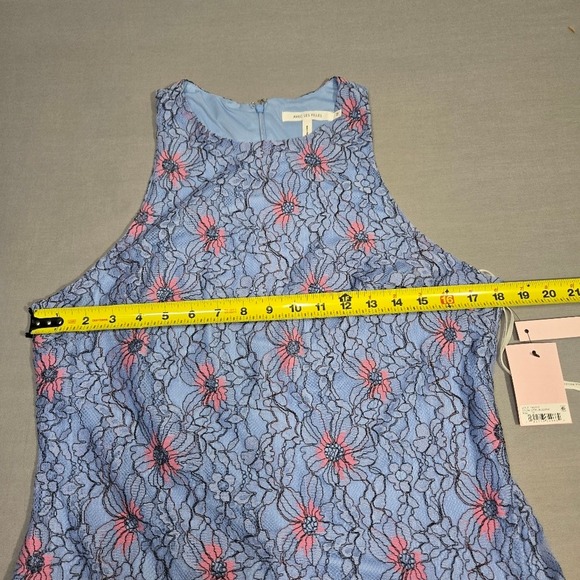 Avec Les Filles Womens Blue Lace Sleeveless‎ Floral Shift Dress NWT Size 12 - Picture 10 of 15